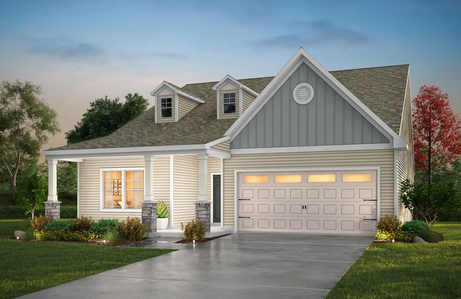 The Sinclair floorplan exterior rendering.