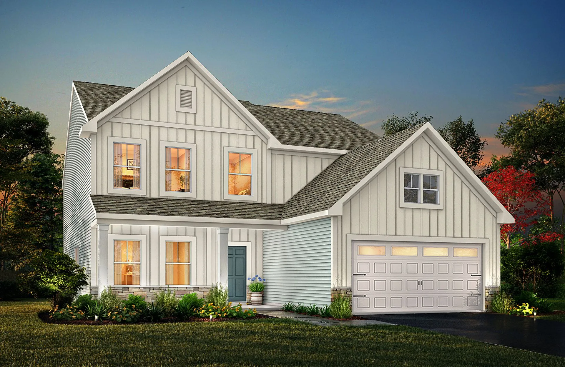 The Warren floorplan exterior rendering.